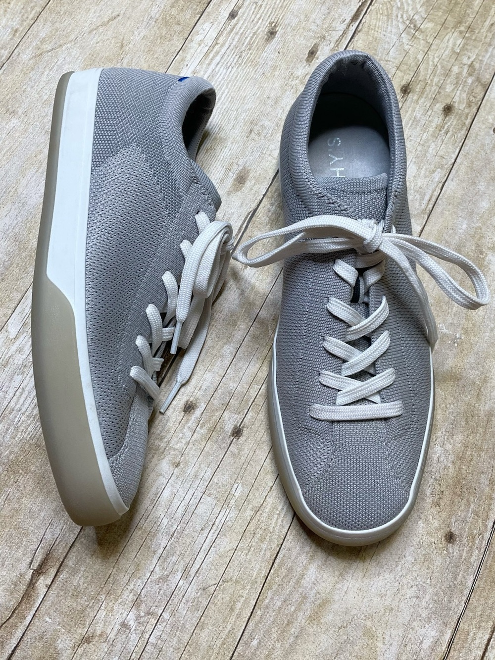 Rothy’s The Lace Up Vintage Gray Sneakers